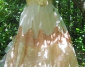 Nude lace dress edwardian style cotton chiffon fairytale rose  vintage   romantic medium   by vintage opulence on Etsy