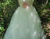 White tulle dress silk  lace wedding  bridesmaid romantic rose medium by vintage opulence on Etsy