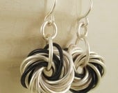 Eternity Silver Earrings - The Stylish Side of Chainmaille - Your Pick of Accent Color
