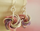 Eternity Silver Earrings - With Rose Pink and Lavender or YOU PICK 2 Accent Colors