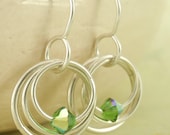 My Three Hoops Petite Earrings - Argentium Sterling Silver and Your Pick of Swarovski Crystal