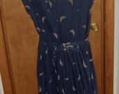 Womens Sz 24.5 Day Dress Accordion Pleats Vintage Belted Dress Retro 1960s by Ms Lea Casuals