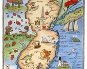 New Jersey State Map Art Print 8" x 10"