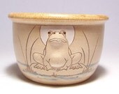 Bull Frog and Moon 1 quart Pottery Serving Bowl Limited Series 189