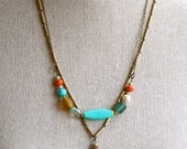 The Joselyn necklace. multi layered ,vintage beaded, bohemian style necklace.Tiedupmemories