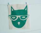 Teal Kitty Back Patch