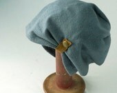 Spring Slouchy Hat in Fine French Blue Wool : Womens Hats