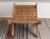 Vintage Primitive Wood Stool : Folk Art Footstool