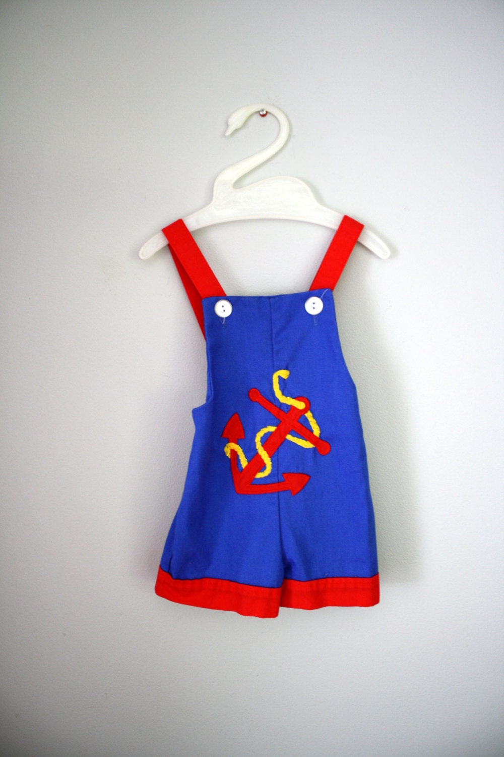 80s Anchor Shortalls Overalls Sz 9-12 months
