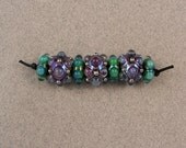 EVOLVING - Studded Kalypso w/ Gaia Spacers (7) - Lampwork Glass Beads by Shani Barrett SRA
