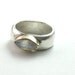 Silver  Moonstone Ring -Silver and gold  Band Ring - Rainbow Moonstone Gemstone Ring