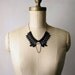 lace necklace- HENRIETTE - black collar necklace - modern- spiky - tribal