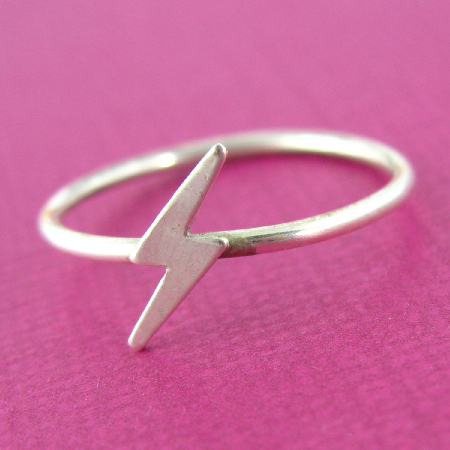 Lightning Bolt Stacking Ring in Sterling Silver - Lightning Bolt Ring