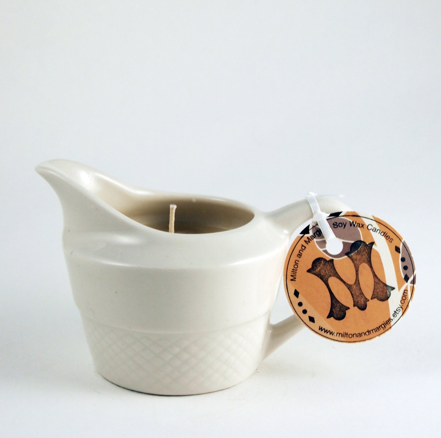 French Vanilla Soy Candle in a Reused Creamer