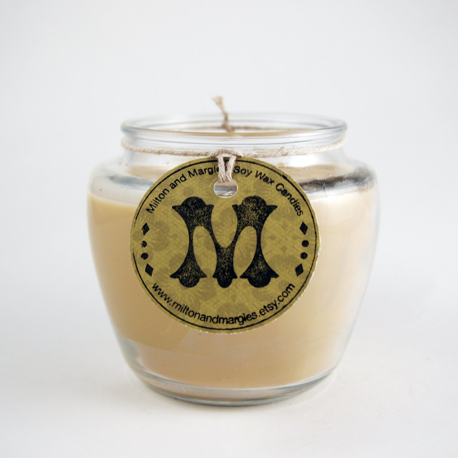 Sandalwood Soy Wax Candle in a Reused Container