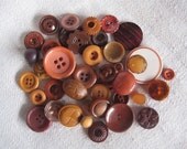 Russet and Rust Vintage Buttons Mid Century Plastic Assortment 17
