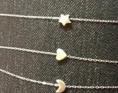 tiny little WISH  ----sterling silver moon-    By SimaG