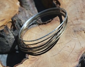 NEW Brass and Sterling Bangle Set