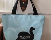 Oil cloth lunch bag/tote fully lined and insulated PERSONALIZED