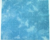 Hand dyed cotton fat quarter - sky blue, light blue, pastel blue overdyed leaf sprig design