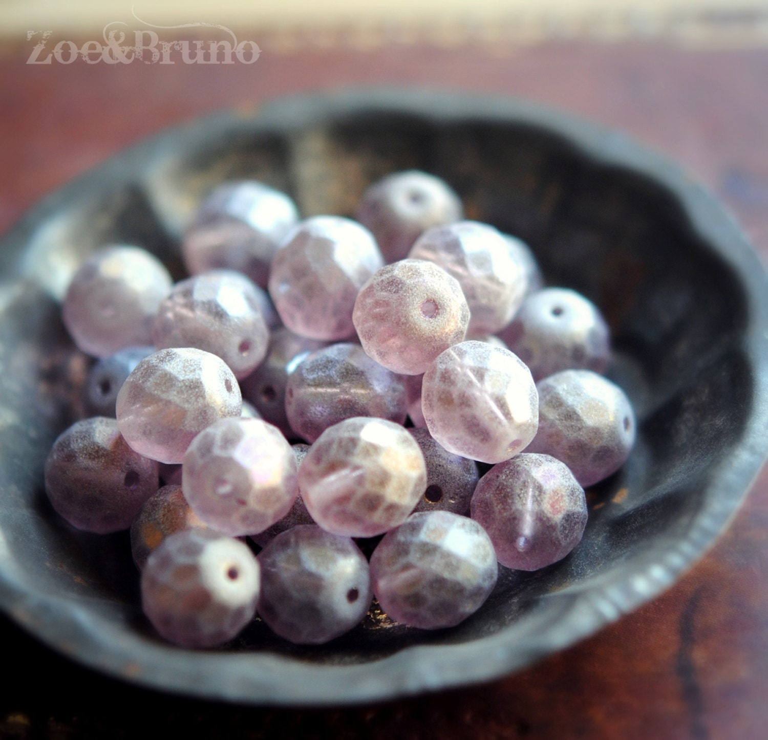 NEW - 4 Turkish Delight - Czech Glass Facet Rounds