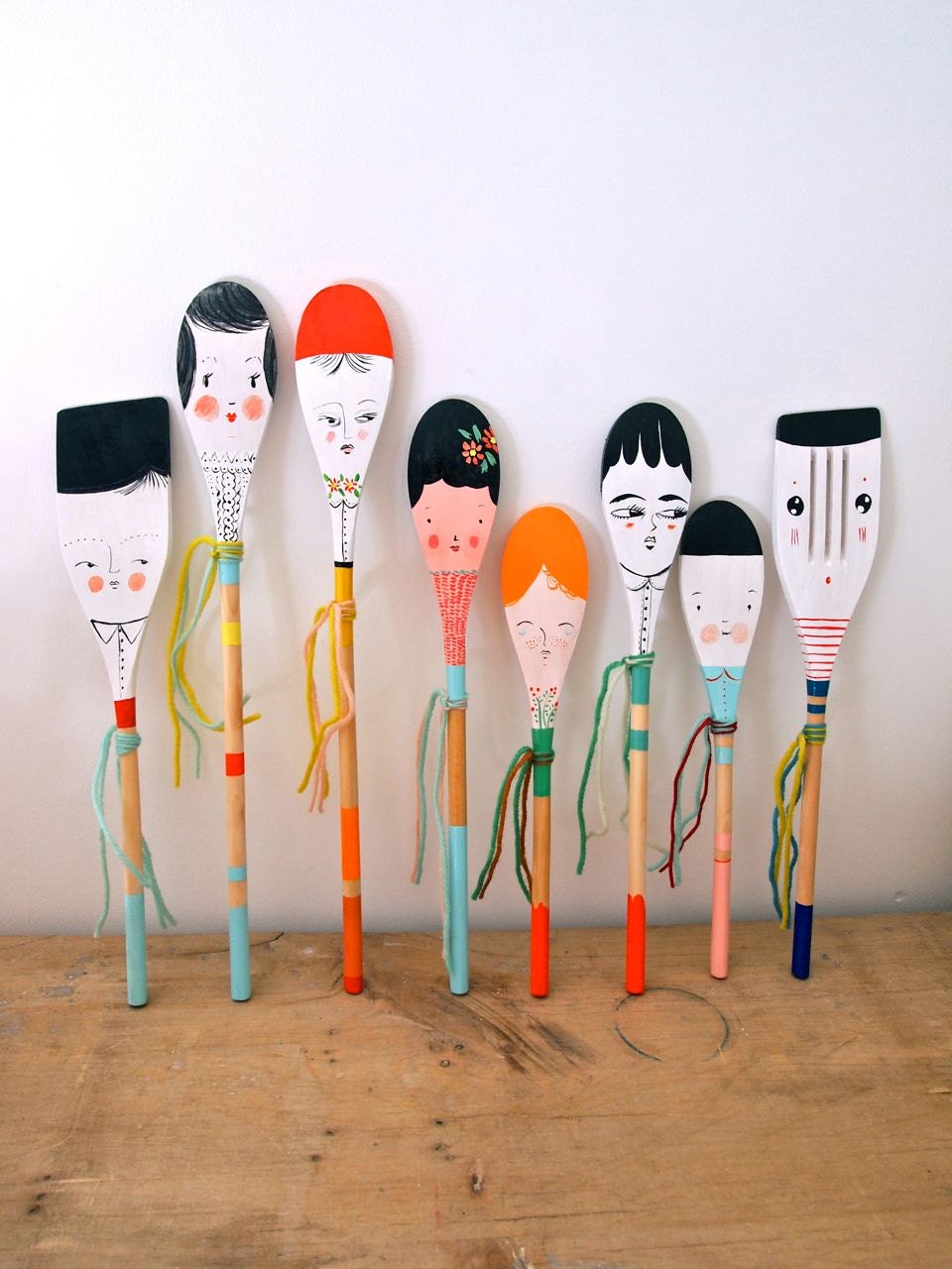 Decorative wooden spoon hand painted home decor