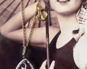 Sailor Pendant - Vintage Inspired Jewelry - High quality Brass Chain - Vintage Intaglio - Nautical - Sailboat (SD0526)