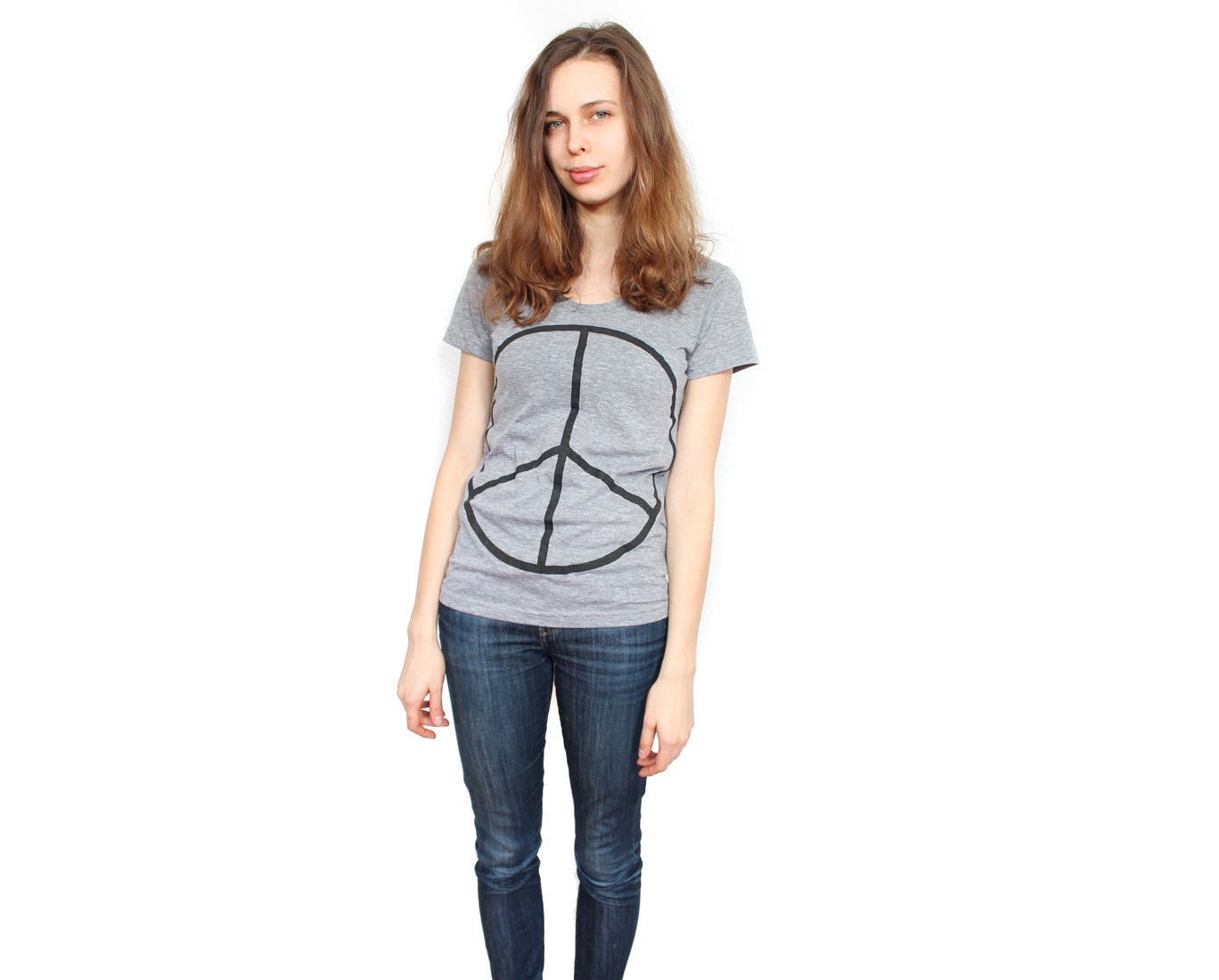 Peace sign tshirt printed shirt Small Medium Large XL
