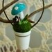 Felt and  porcelain thimble mushroom ornament... turquoise ..