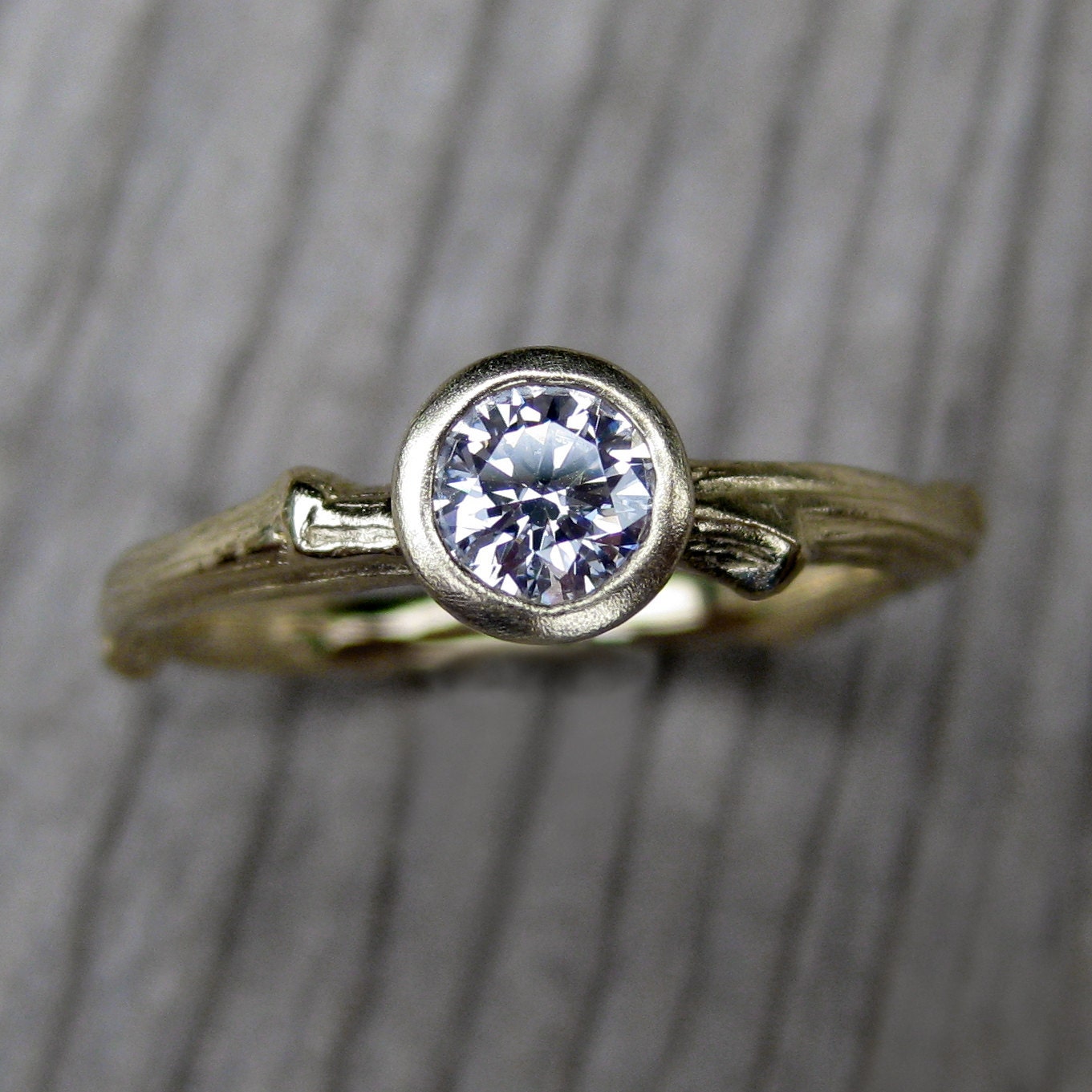 Diamond Twig Engagement Ring in Recycled Gold, .25ct SI/GH Diamond