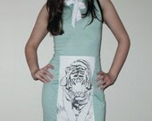 Tiger green striped mini dress