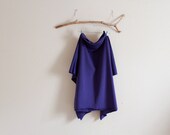 purple organic cotton fleece cowl poncho ready to ship