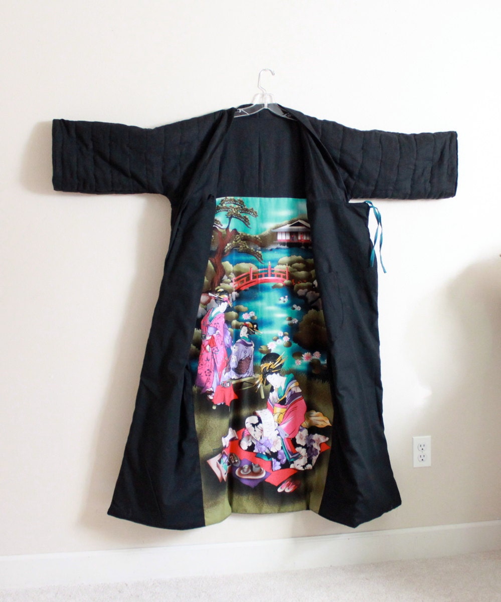 One of the kind geisha tea party reversible long coat