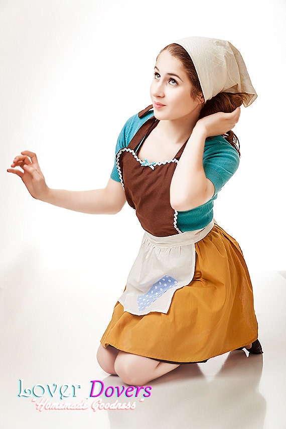 apron CINDERELLA  Work APRON  Princess style  womens full Apron Cinderella costume