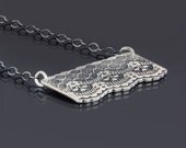Etched Sterling Silver Lace Necklace (No. 5) - Elegant Silver Jewelry by Lisa Hopkins Design