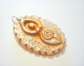 Gold and Silver Earth Goddess Handmade Polymer Clay Pendant