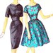1960s Dress Pattern Simplicity 4183 Kimono Sleeve Midriff Sheath or Full Skirt Dress Womens Vintage Sewing Pattern Bust 32 1/2