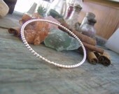 Twisted Stamped sterling silver heavy gauge stacking bangle bracelet