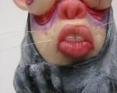 lowbrow one of a kind sculpture by mealy monster land Rat face fink