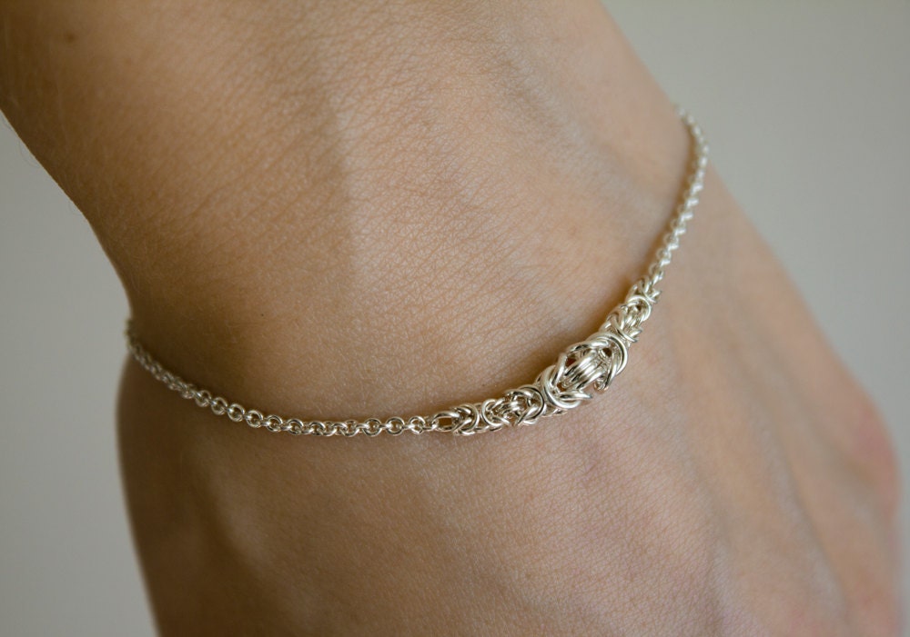 Simple Byzantine Bracelet - All Sizes - Argentium Silver Chainmaille Jewelry