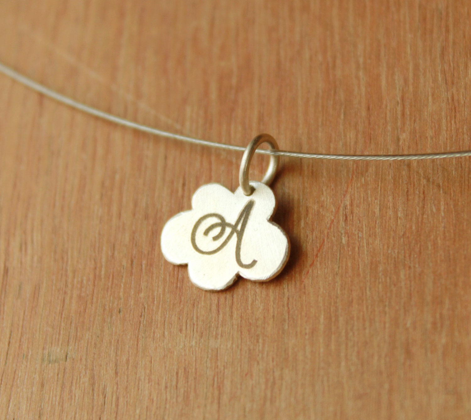 Personalized Cloud Pendant with your initial-Sterling Silver Necklace-Gift for Her-choose your typo