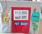 Pretend Pet Shop Playhouse fits over card table with Bunny Duck Cat Dog Snakes Lizards birds washable ORIGINAL design