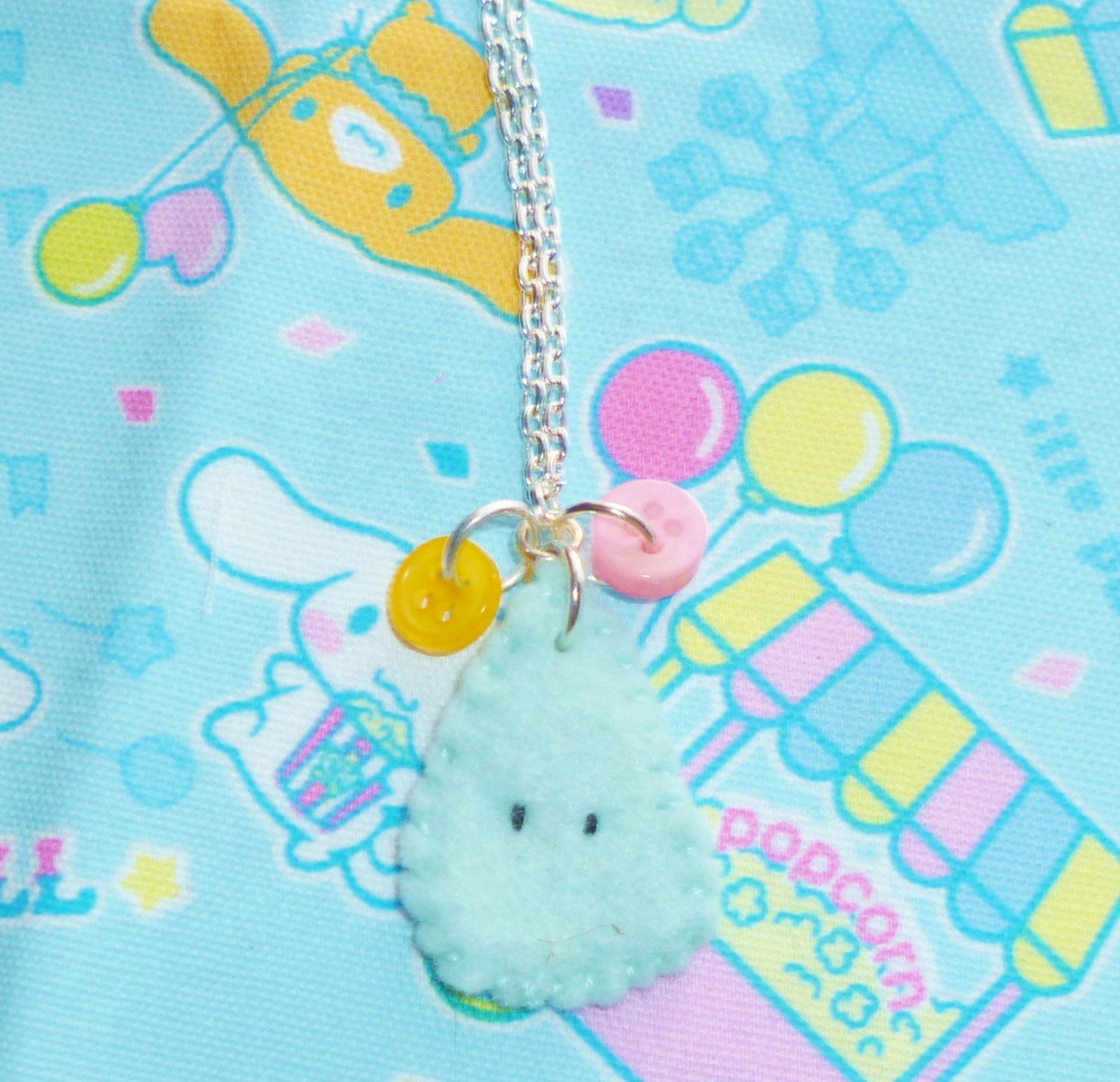 Whatever the weather - felt raindrop and button necklace