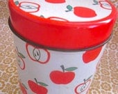 Vintage French 1980s Red Apple Tin