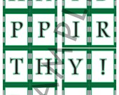 Slytherin/Harry Potter Inspire/Snake Green, Silver Theme Happy Birthday Banner-House Green Witch, Wizard, boy, girl- Digital
