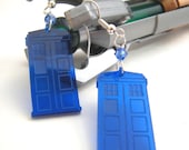 Tardis Dr. Doctor Who Transparent Geektastic Time Travel Swarovski Earrings