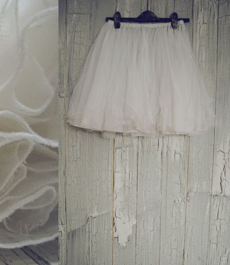 VINTAGE Petticoat Tutu in Ivory and White Reversible