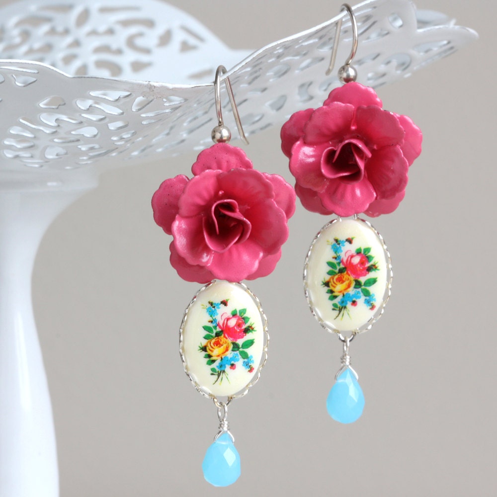 Boldly Earrings (Pink and Blue)