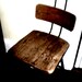 Vintage 1940s Industrial Chair Angle Steel Stool Company Wood Seat