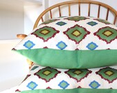 24" PAIR of Schumacher Moroccan Ikat Embroidery Pillow Covers
